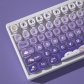 Angel Purple Rabbit 104+18 Clear PC+PBT Dye-subbed Pudding Jelly Keycaps Set OEM Profile Mechanical Keyboard